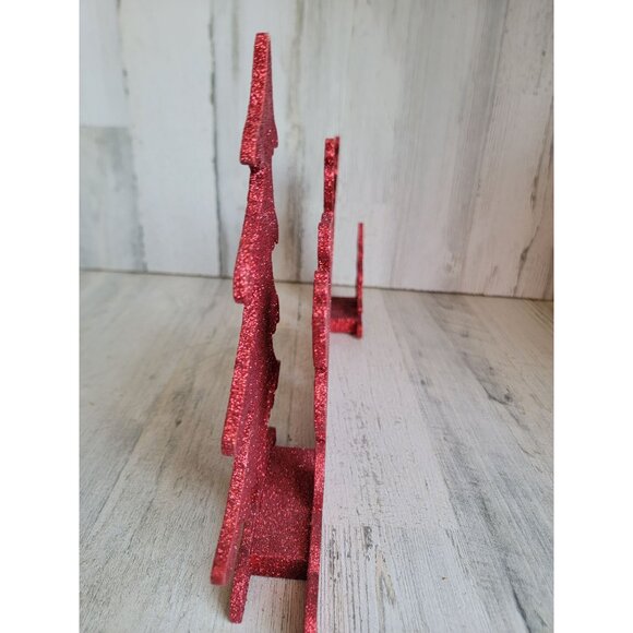Pier 1 imports 3D red glitter santa claus sleigh tree xmas reindeer - Picture 5 of 7